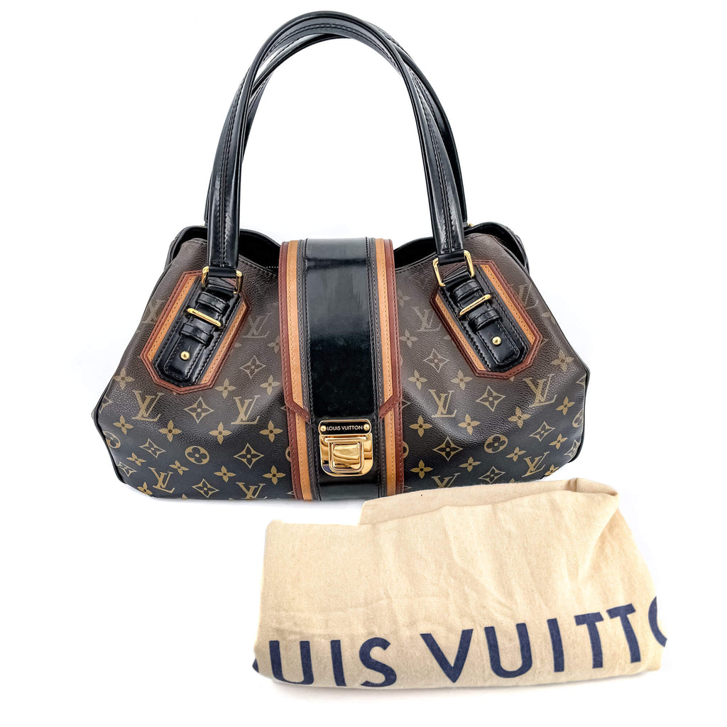 Mirage Griet Noir Monogram Canvas & Leather Bag