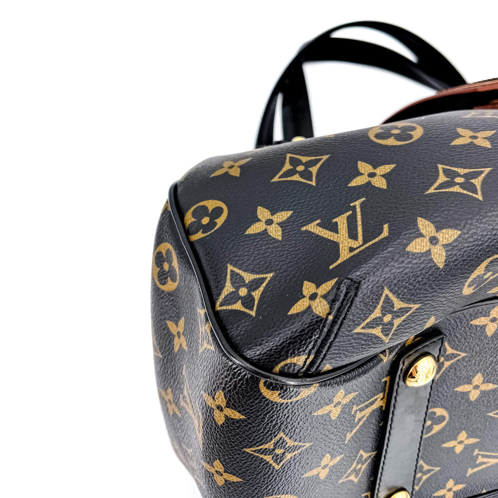 Mirage Griet Noir Monogram Canvas & Leather Bag