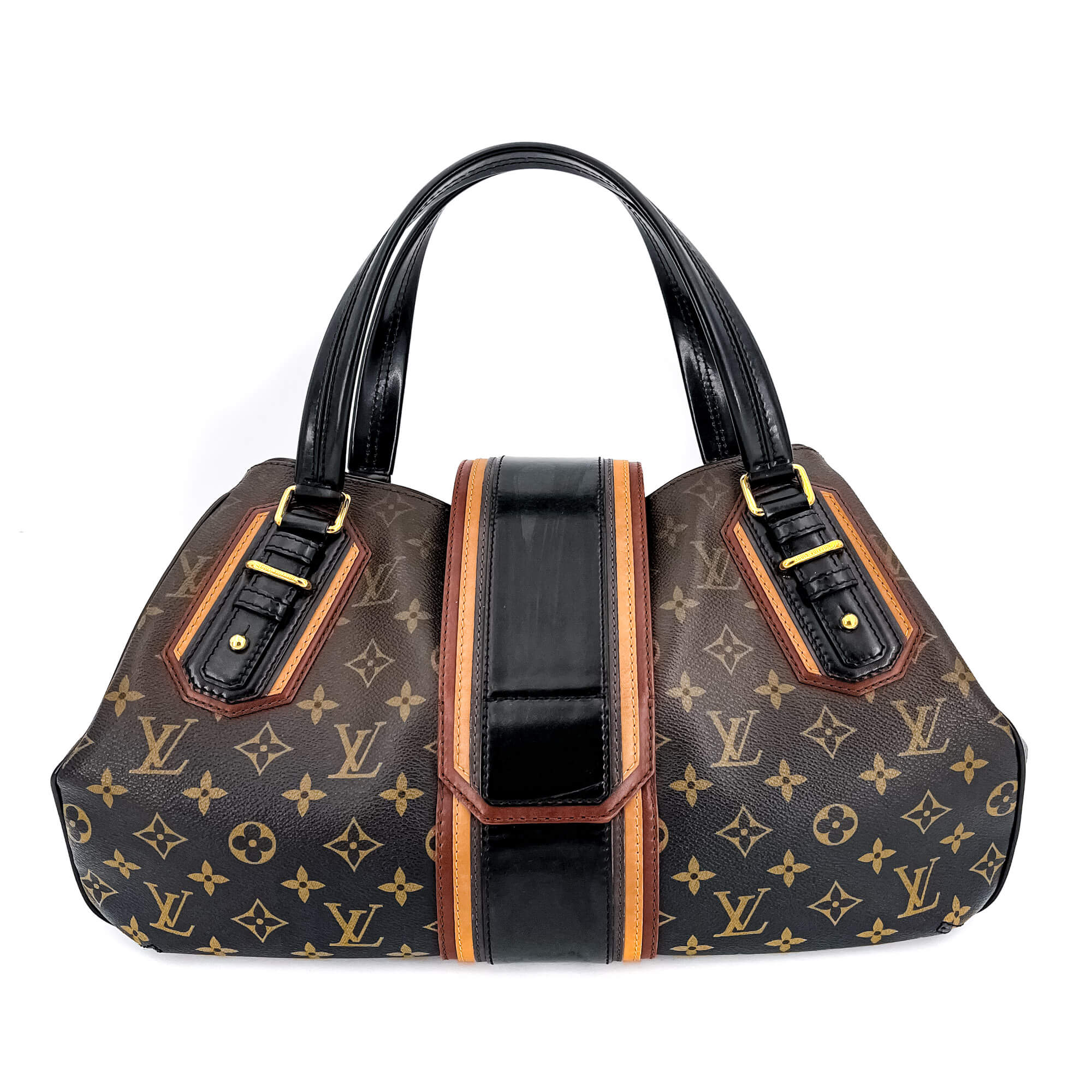 Mirage Griet Noir Monogram Canvas & Leather Bag