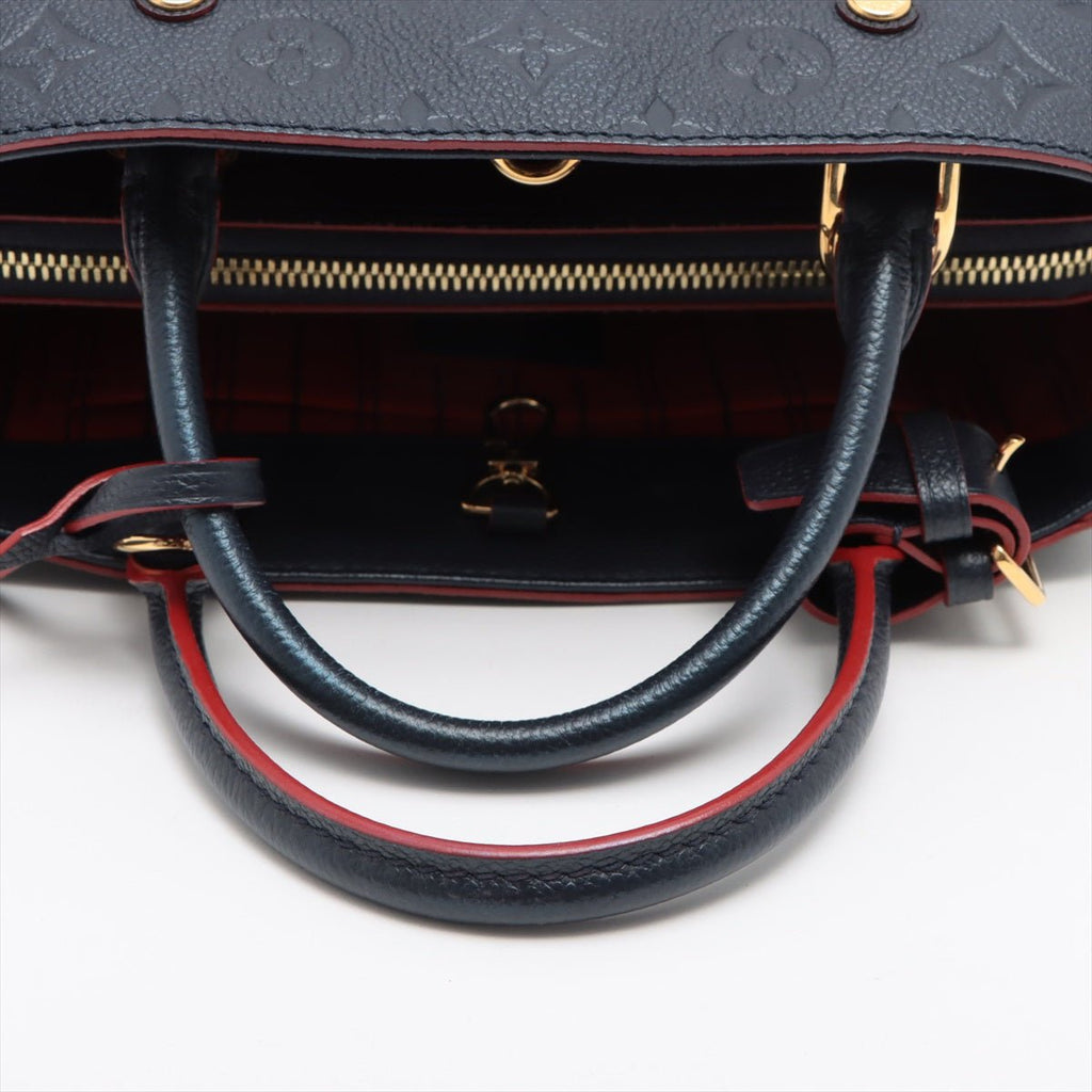 Montaigne BB Monogram Blue Leather