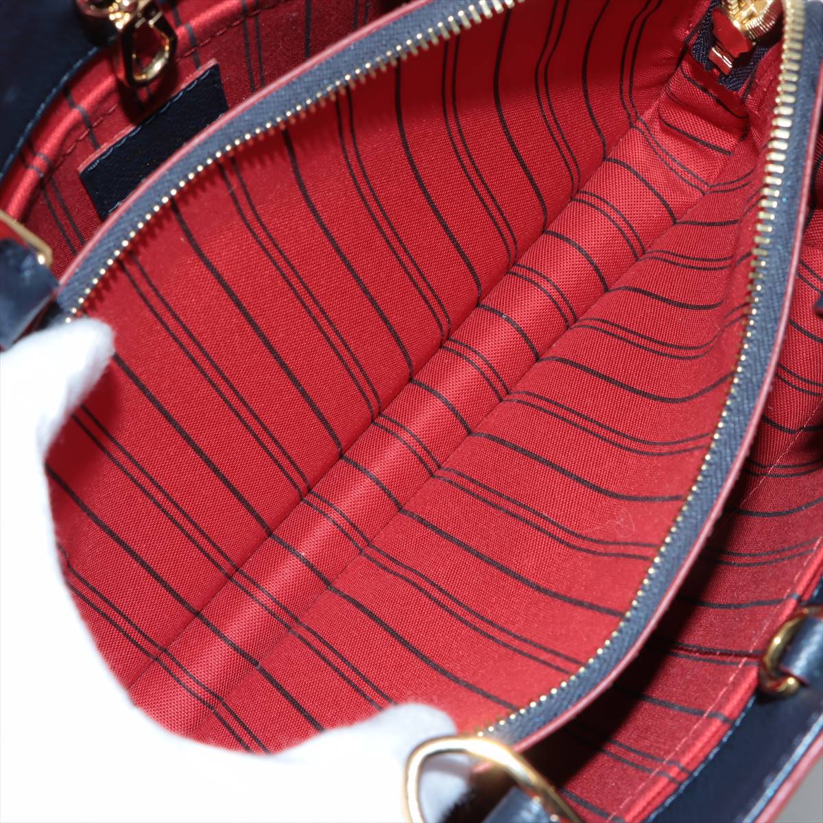Montaigne BB Monogram Blue Leather