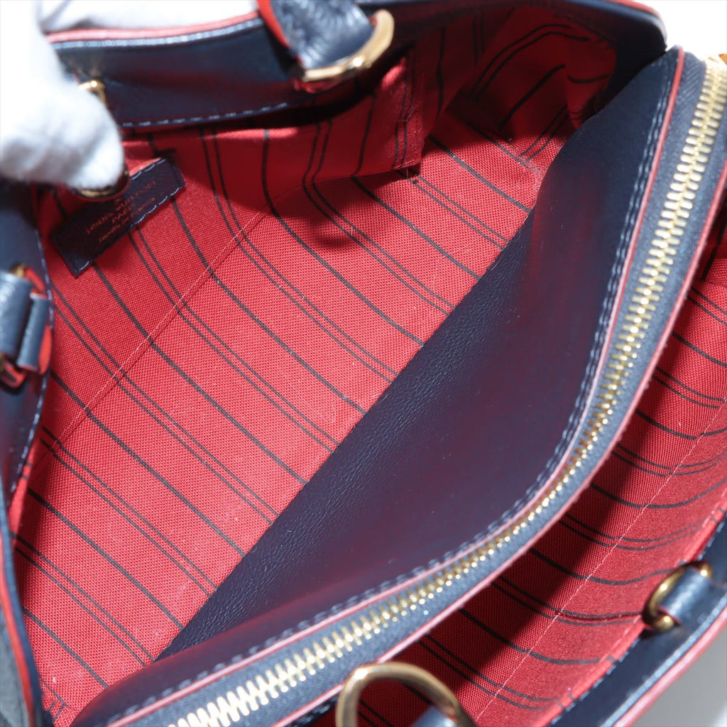 Montaigne BB Monogram Blue Leather