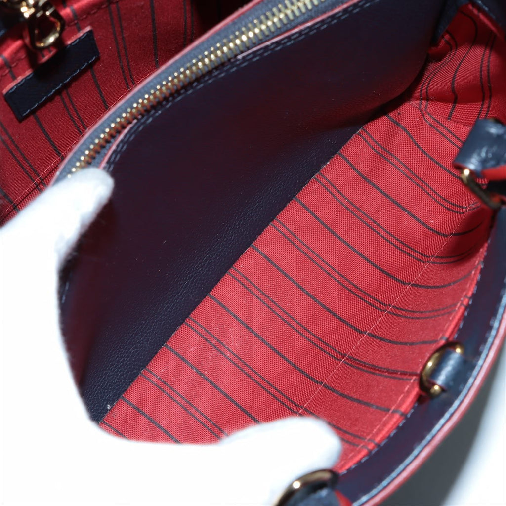 Montaigne BB Monogram Blue Leather