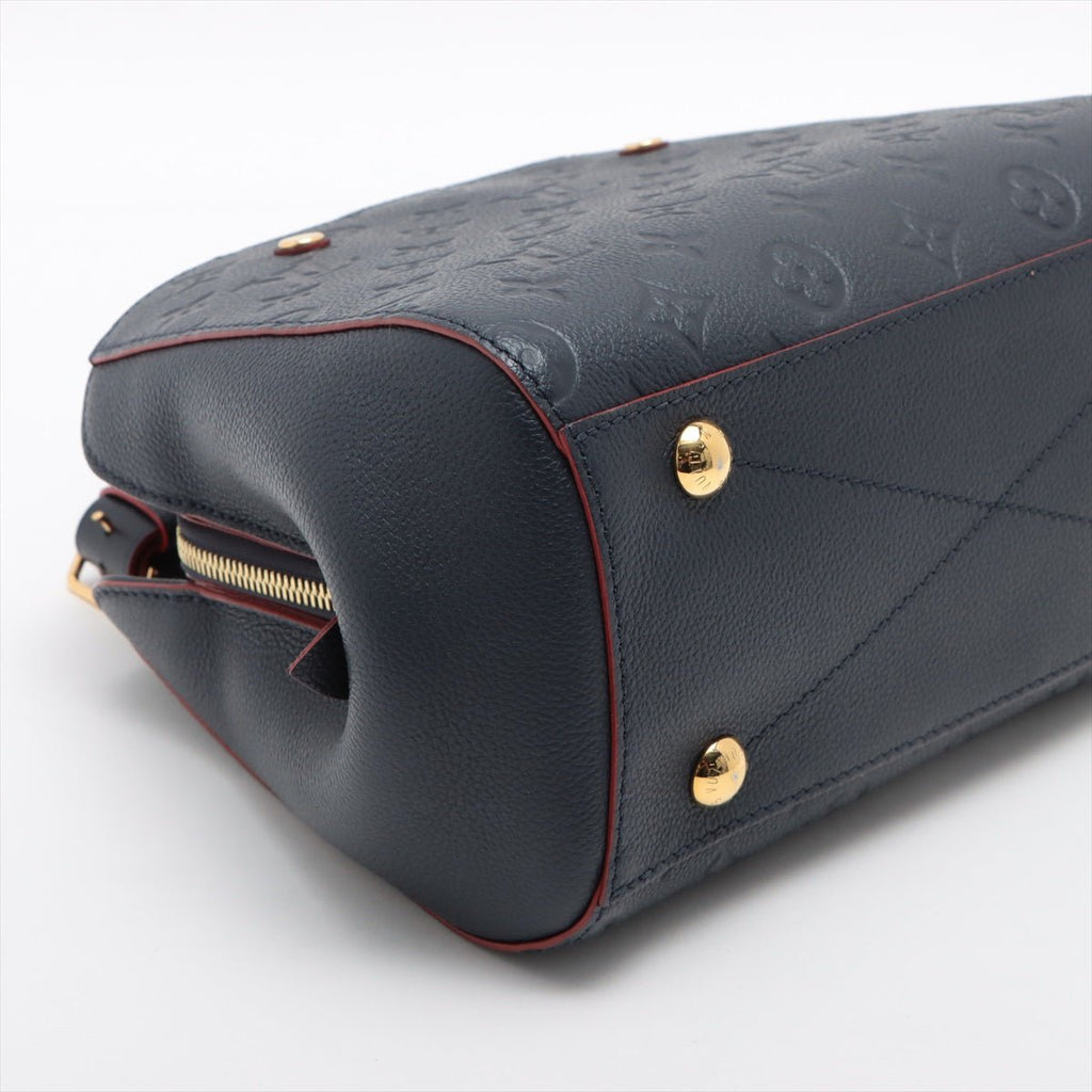 Montaigne BB Monogram Blue Leather
