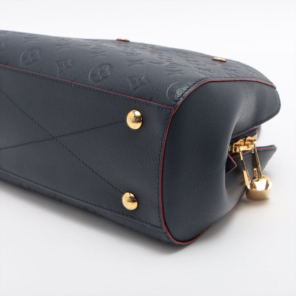 Montaigne BB Monogram Blue Leather