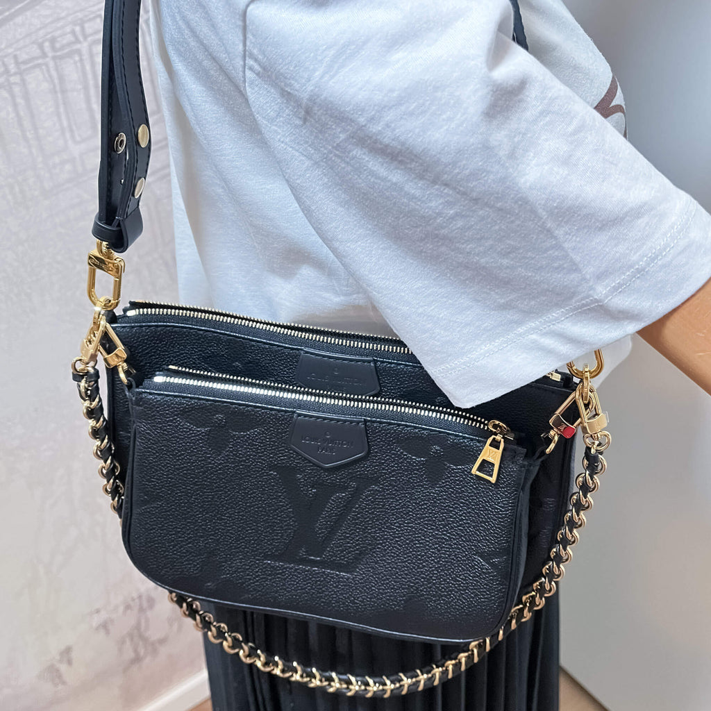 Multi Pochette Accessories Monogram Empreinte Leather Black Bag