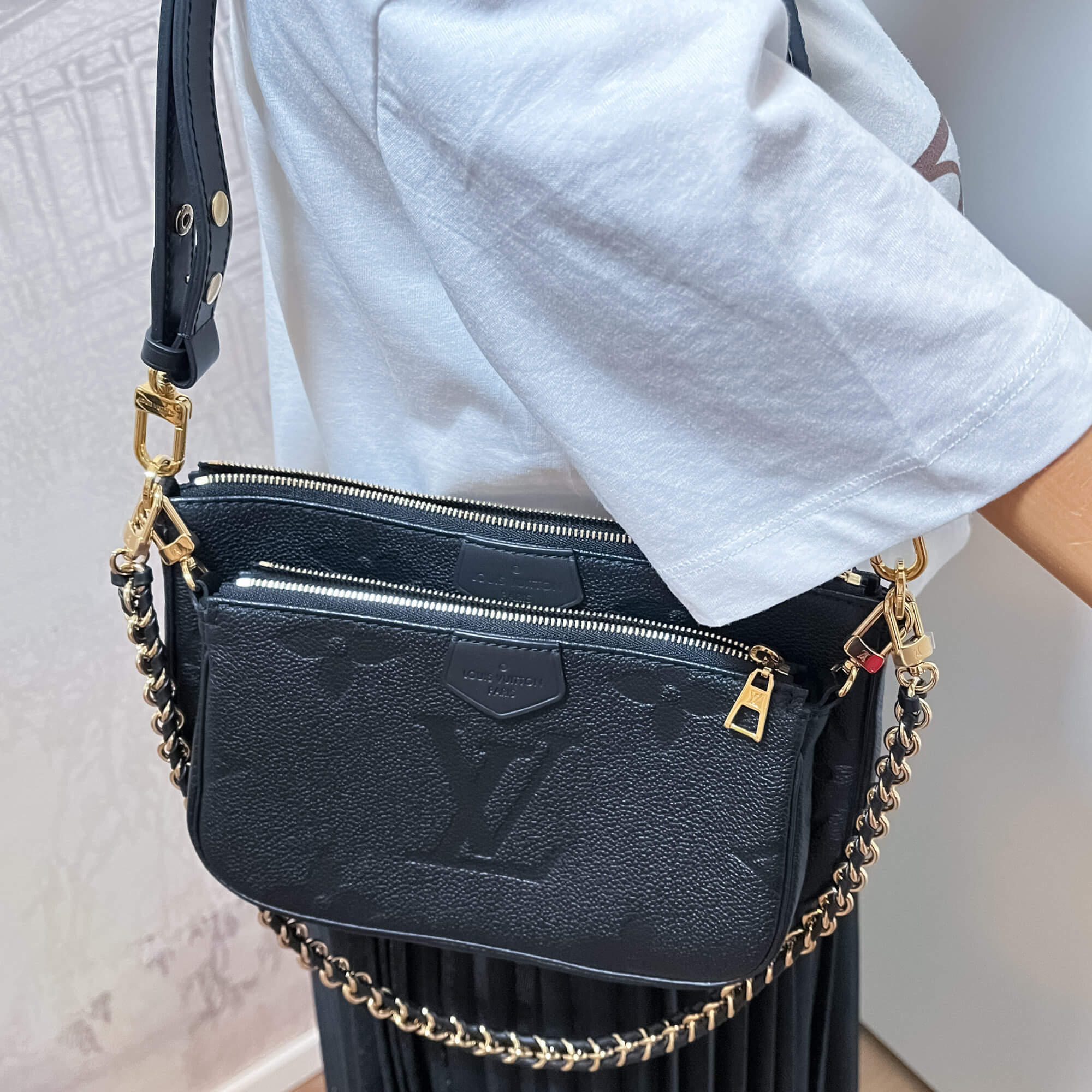 Multi Pochette Accessories Monogram Empreinte Leather Black Bag