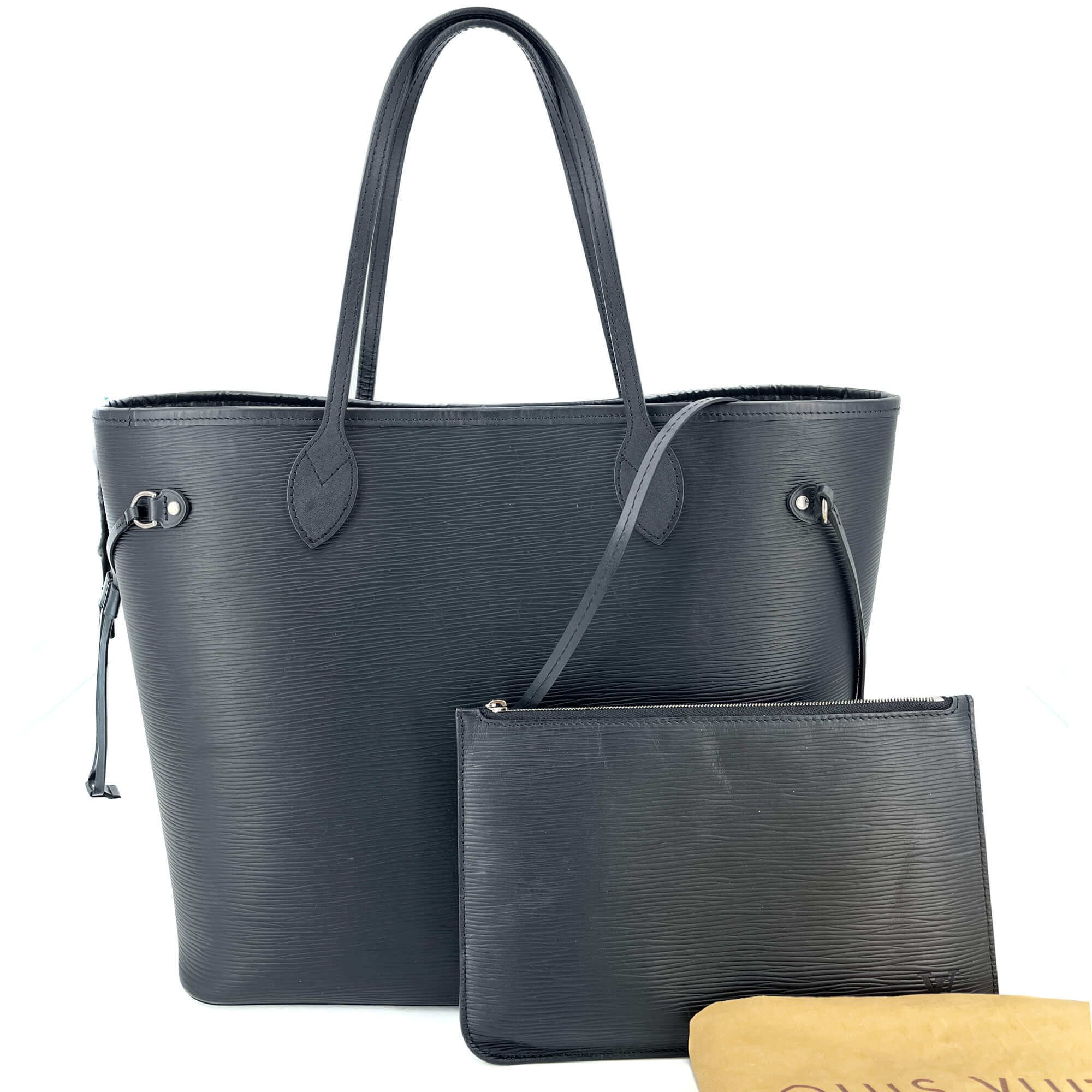 Neverfull MM Epi Leather Black Shopper