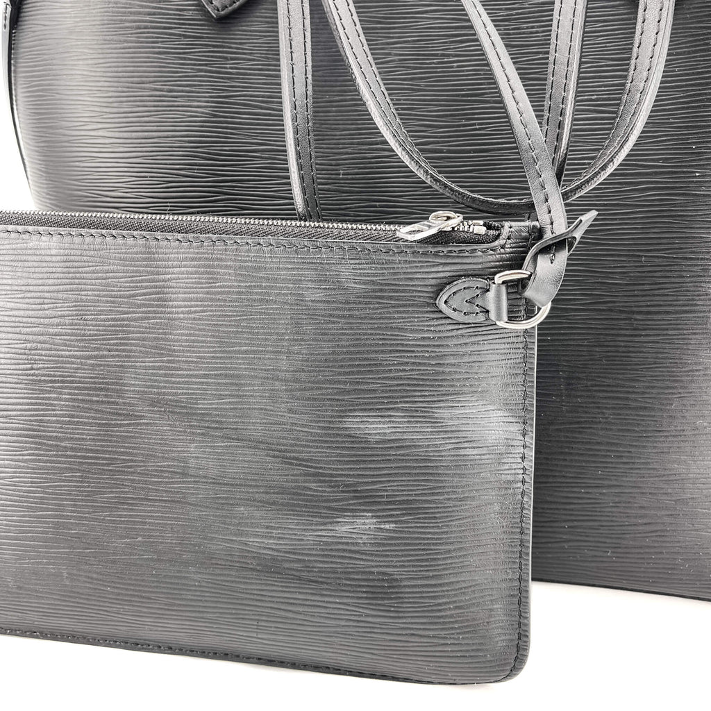 Neverfull MM Epi Leather Black Shopper