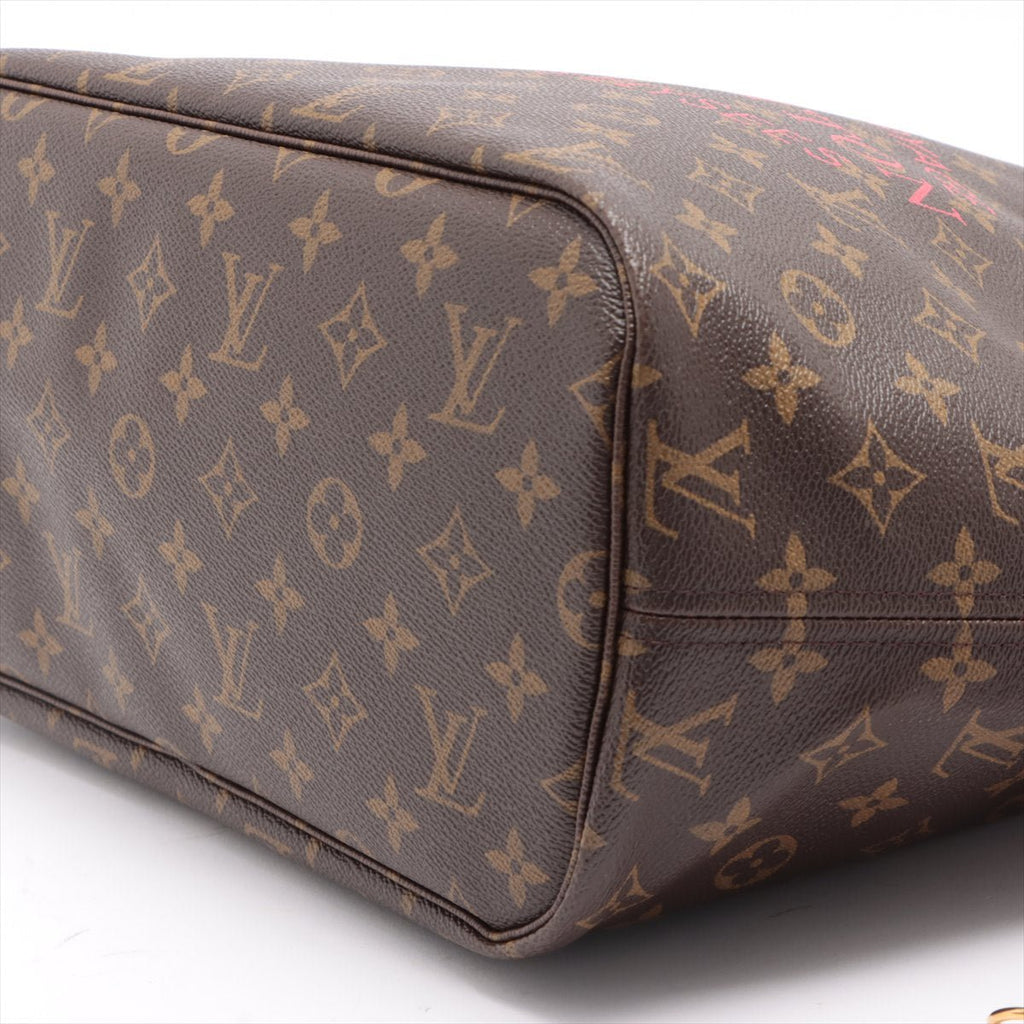 Neverfull MM Raspberry Monogram Ikat Flower Limited Edition