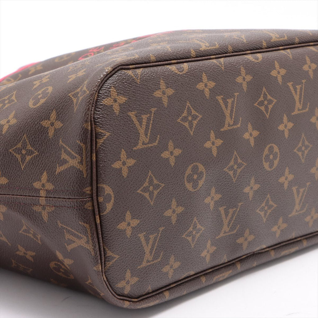 Neverfull MM Raspberry Monogram Ikat Flower Limited Edition