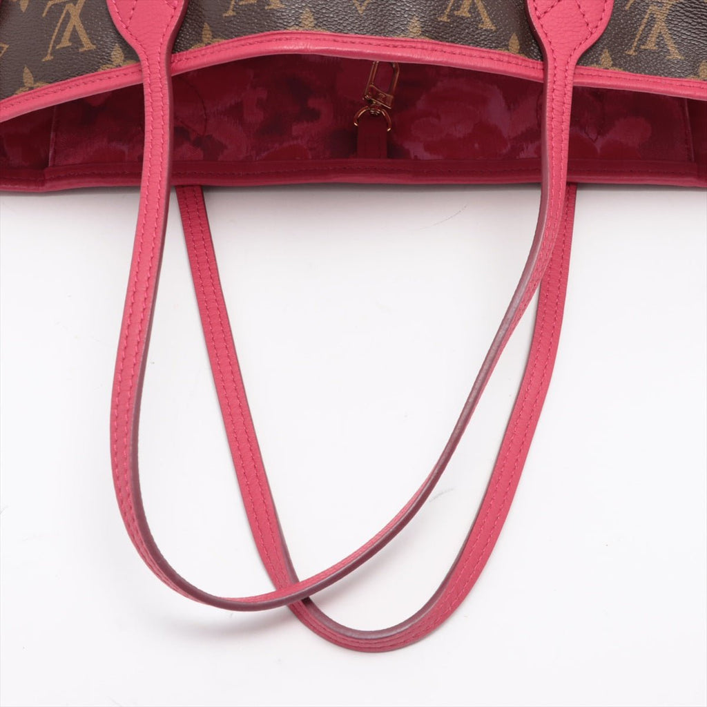 Neverfull MM Raspberry Monogram Ikat Flower Limited Edition