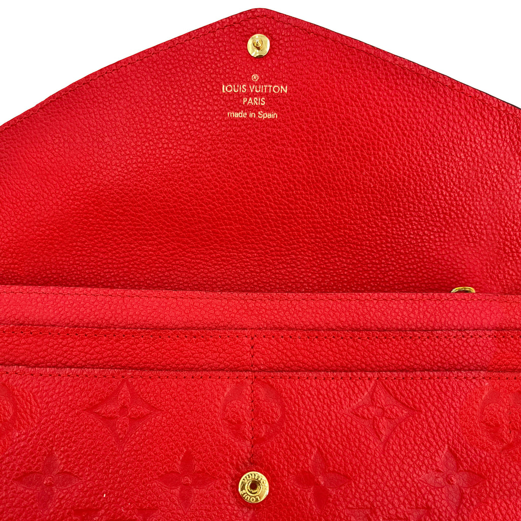 Sarah Empreinte Leather Red Wallet