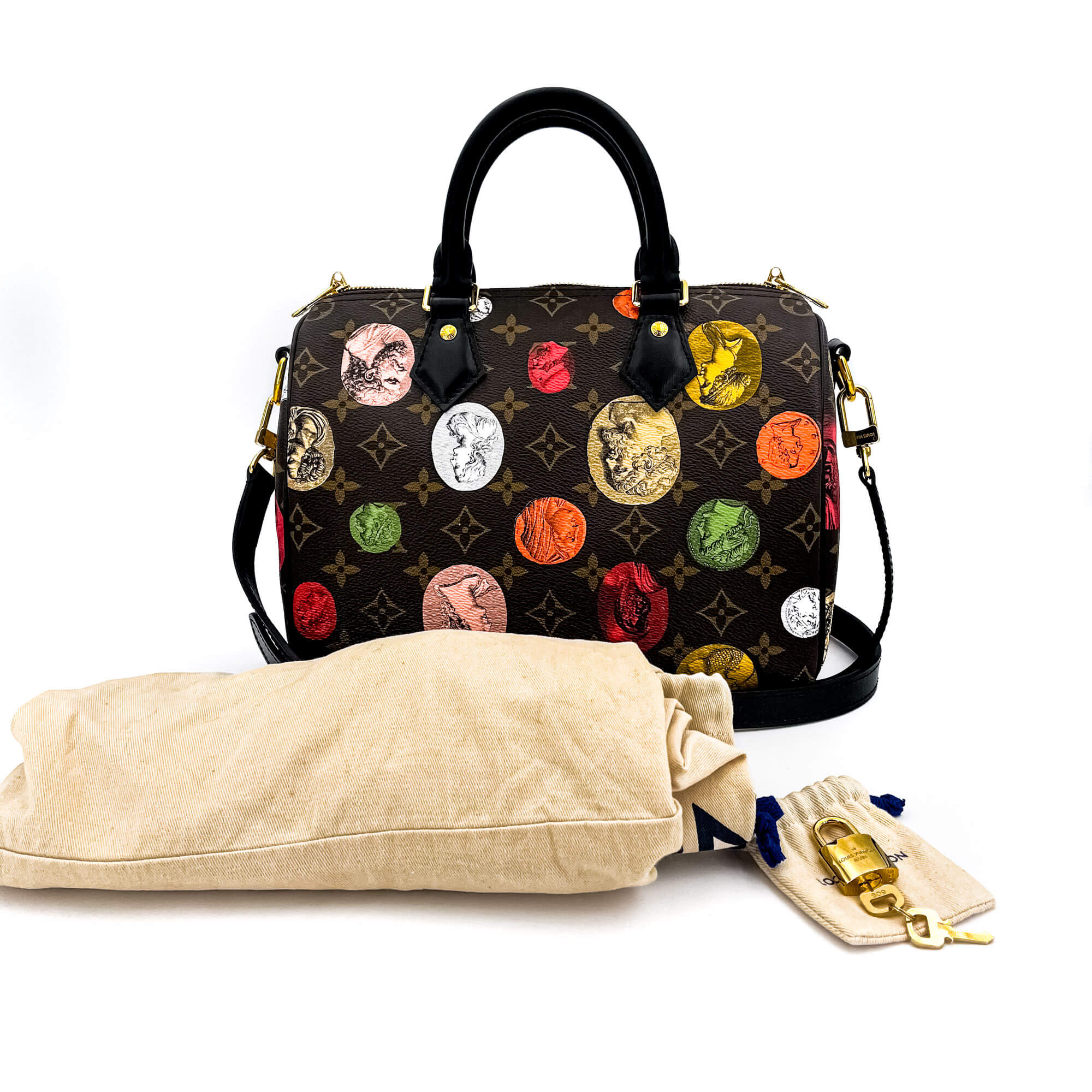 Speedy 25 Monogram Fornasetti Bandouliere