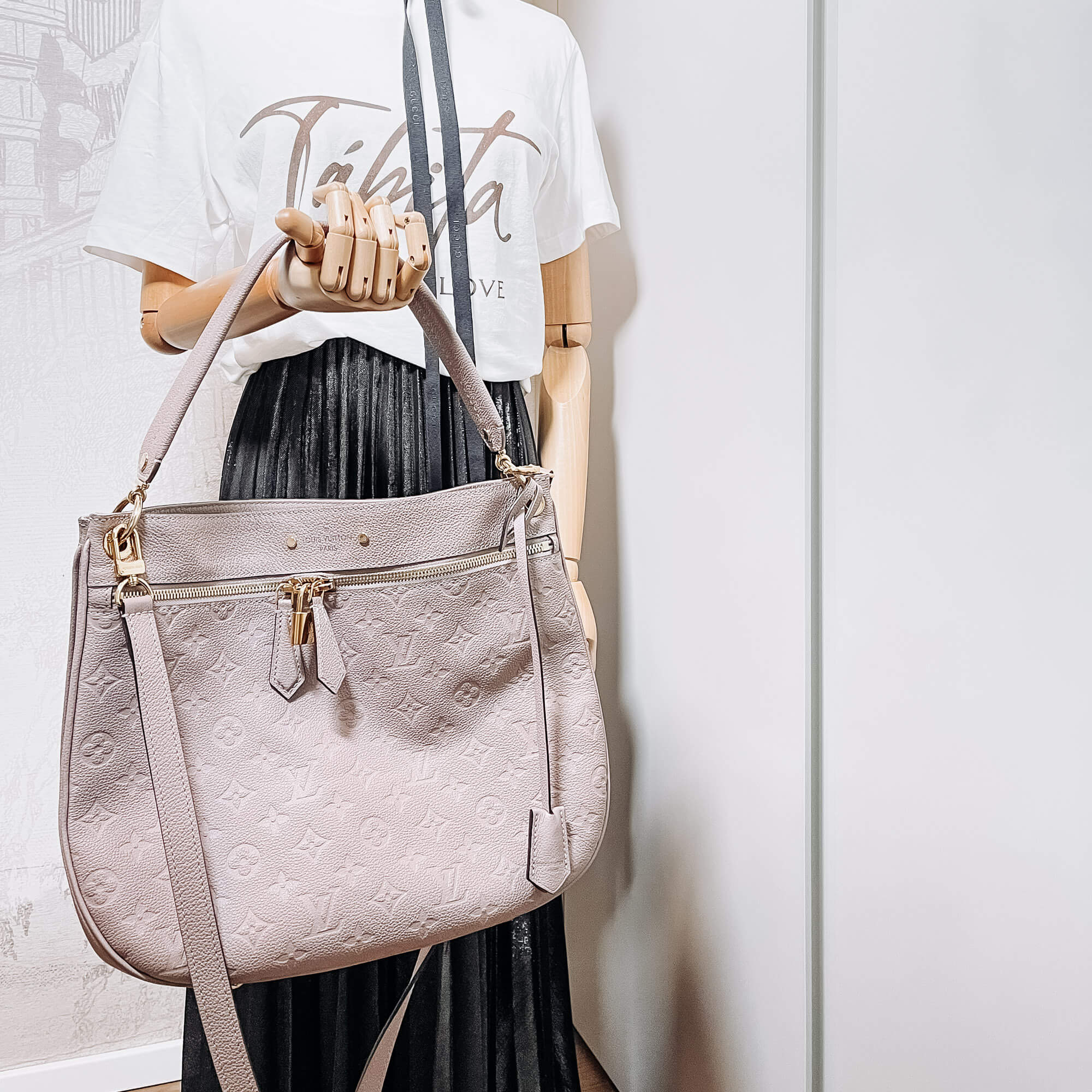 Spontini NM Empreinte Leather Taupe Hobo