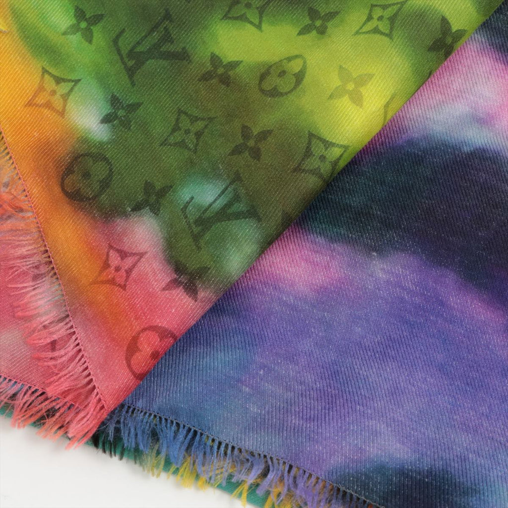 Stole Silk Cotton Monogram Multicolor