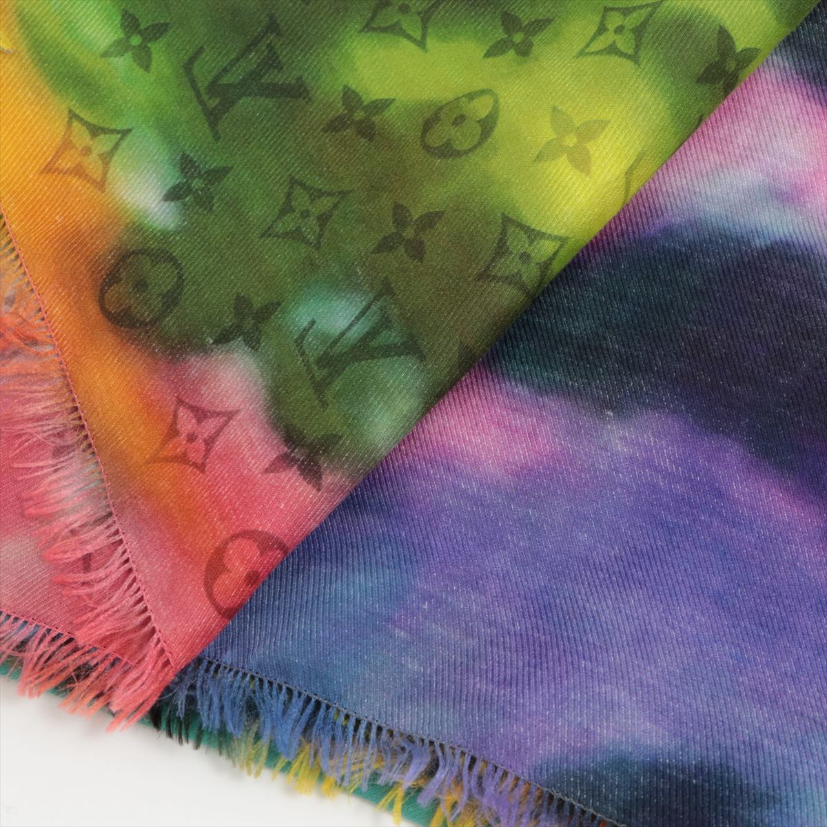 Stole Silk Cotton Monogram Multicolor