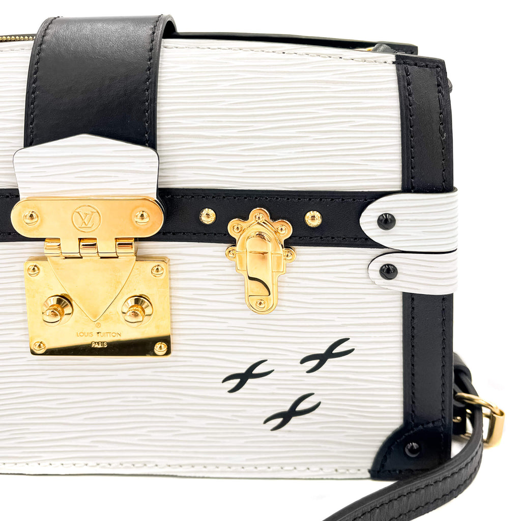 Trunk Clutch Epi Leather White Bag