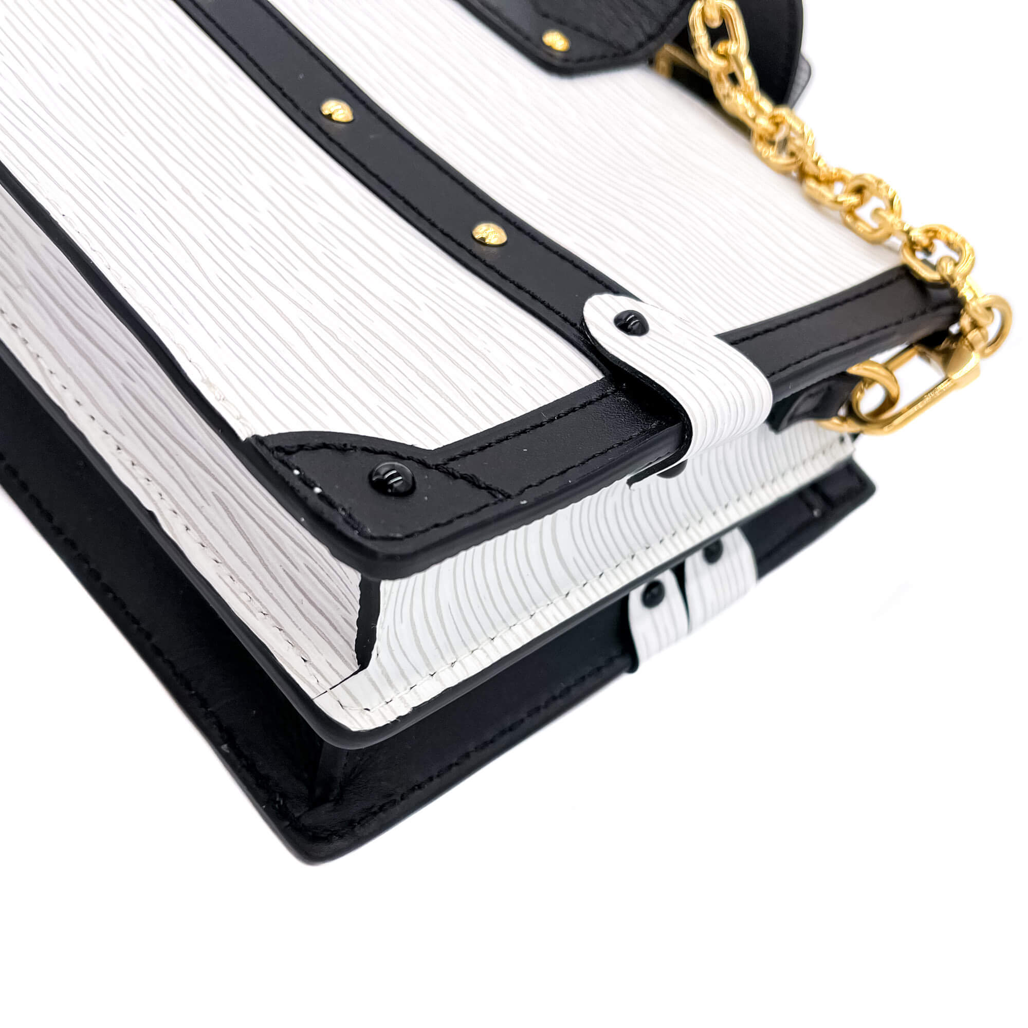 Trunk Clutch Epi Leather White Bag