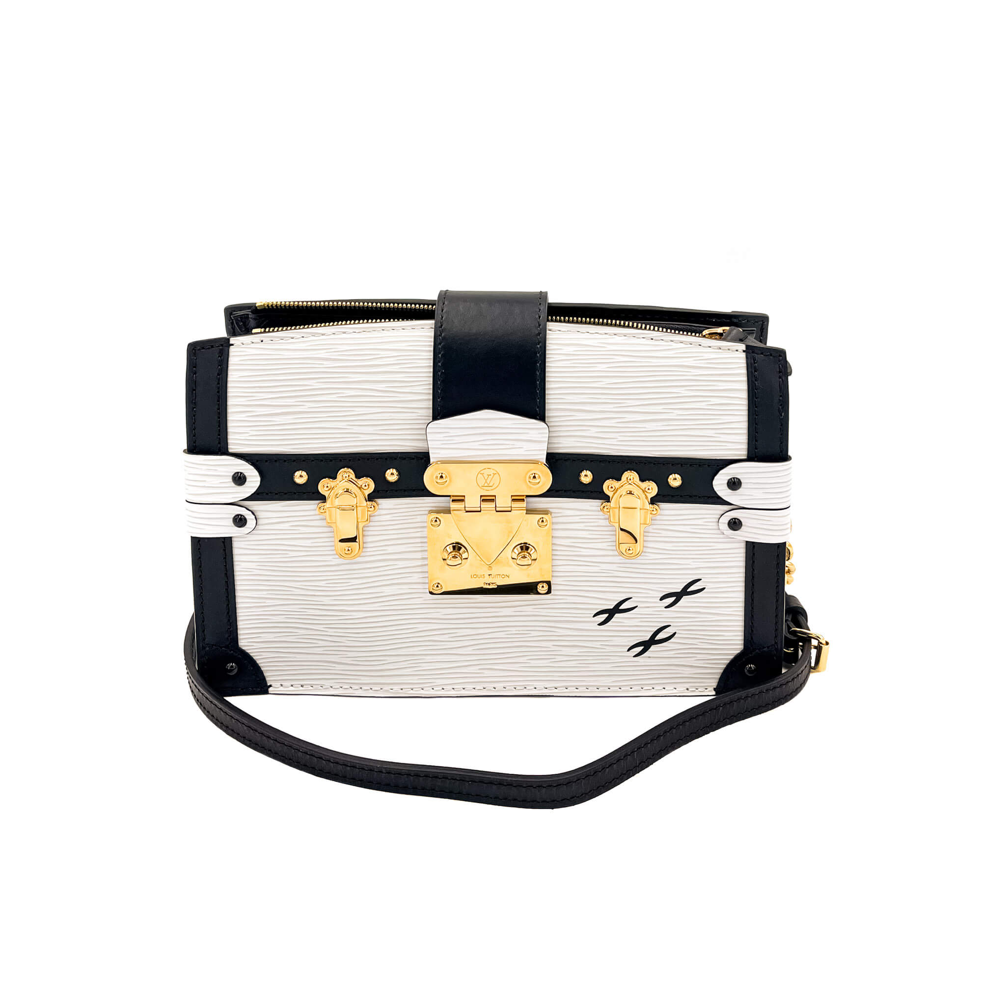 Trunk Clutch Epi Leather White Bag