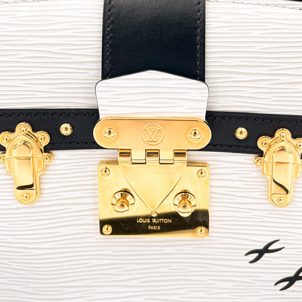 Trunk Clutch Epi Leather White Bag