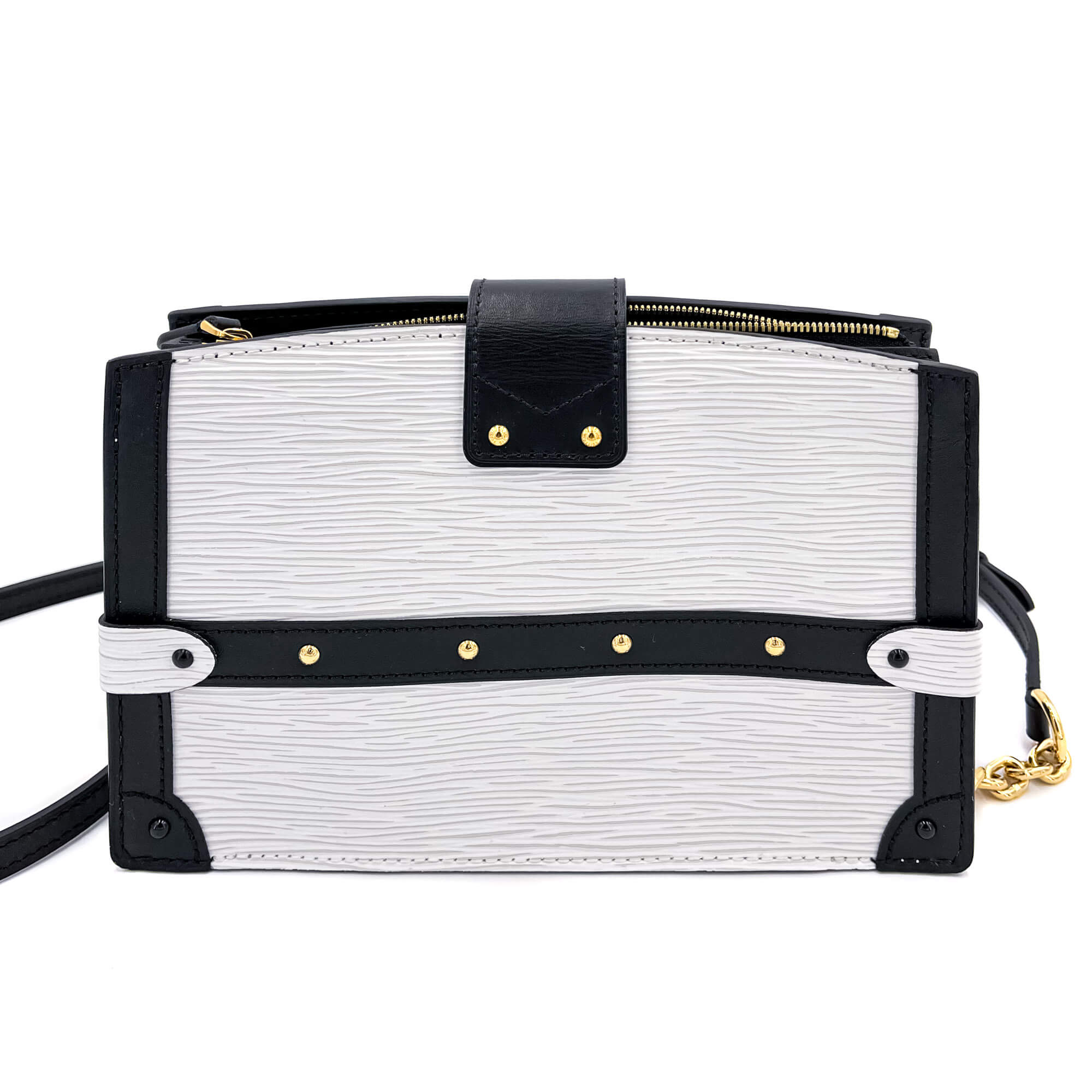 Trunk Clutch Epi Leather White Bag