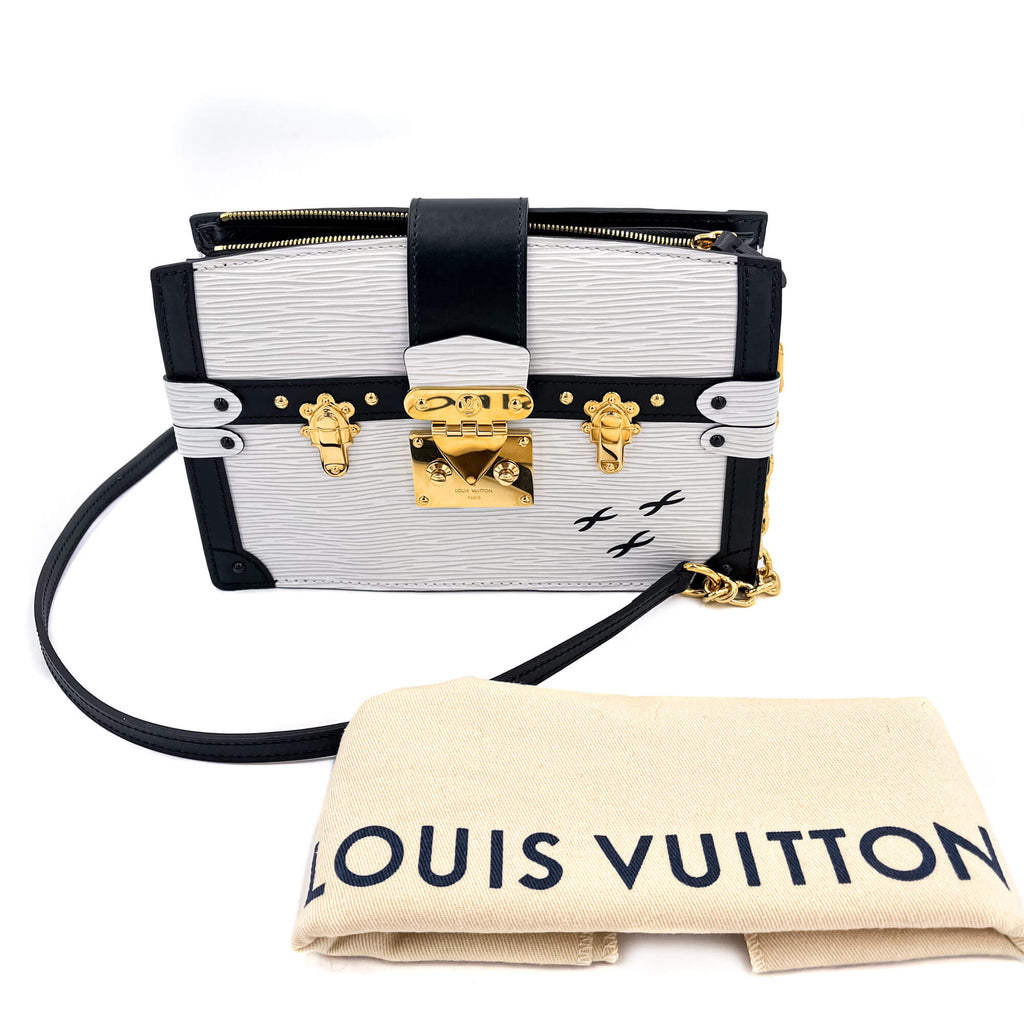 Trunk Clutch Epi Leather White Bag