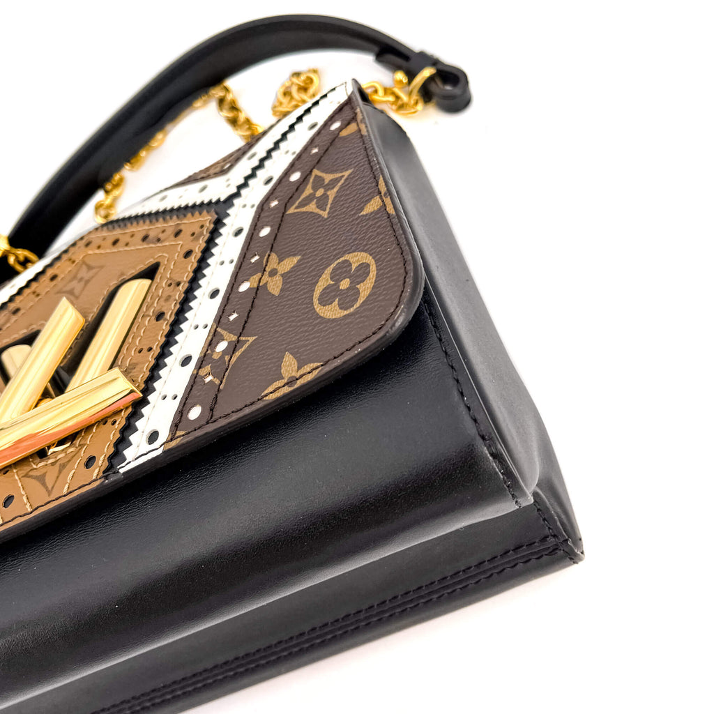 Twist Chain MM Monogram Canvas & Leather Brogue Reverse Bag