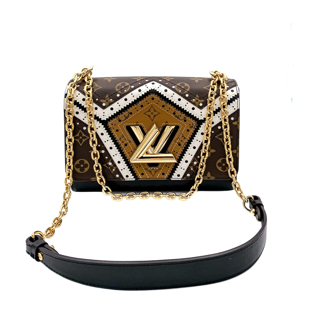 Twist Chain MM Monogram Canvas & Leather Brogue Reverse Bag