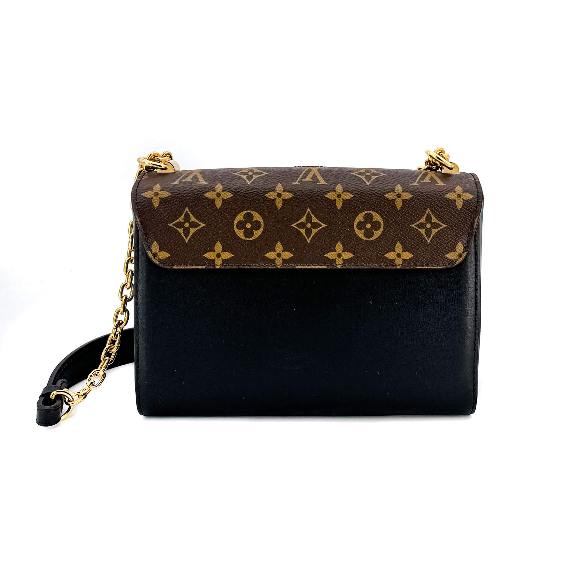 Twist Chain MM Monogram Canvas & Leather Brogue Reverse Bag
