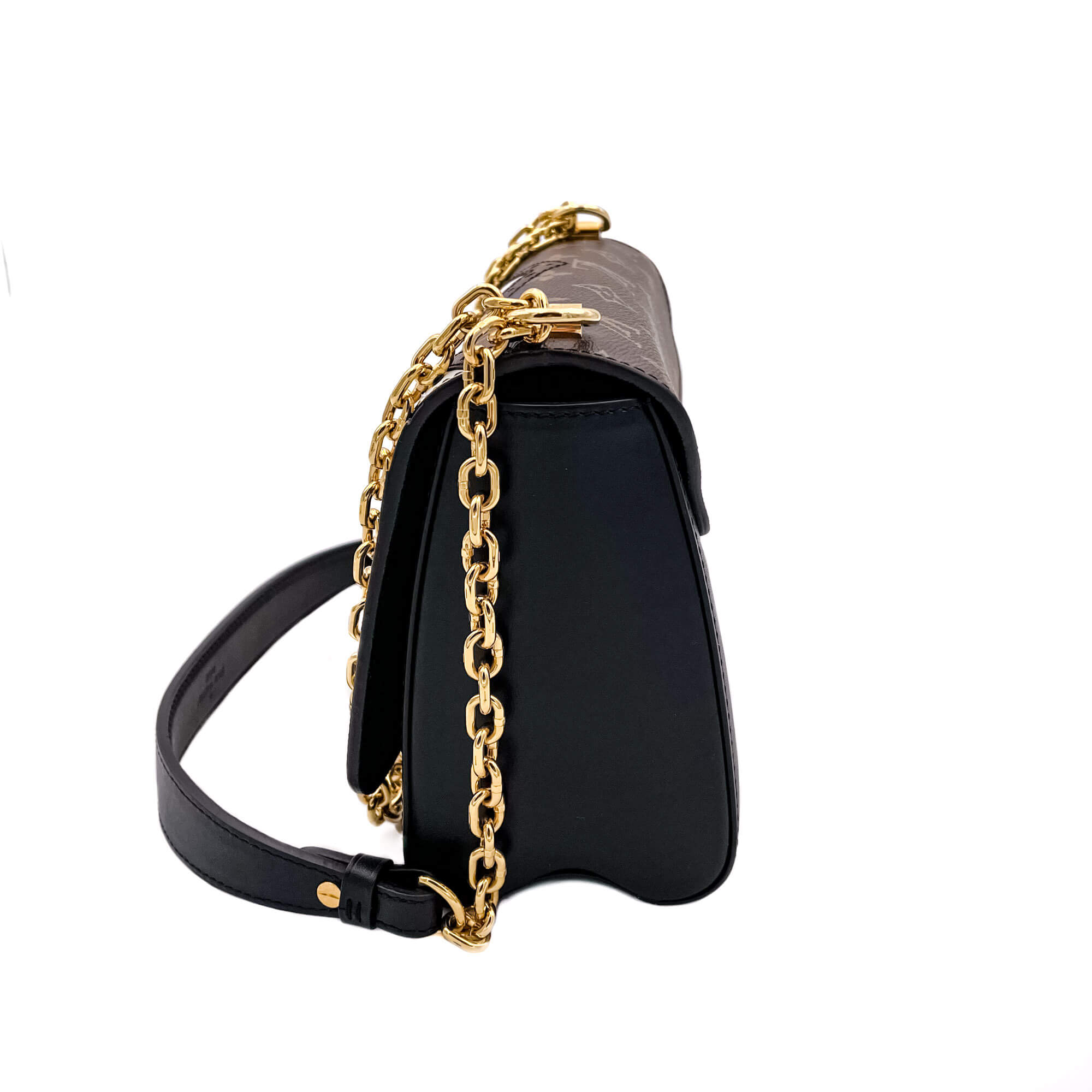 Twist Chain MM Monogram Canvas & Leather Brogue Reverse Bag