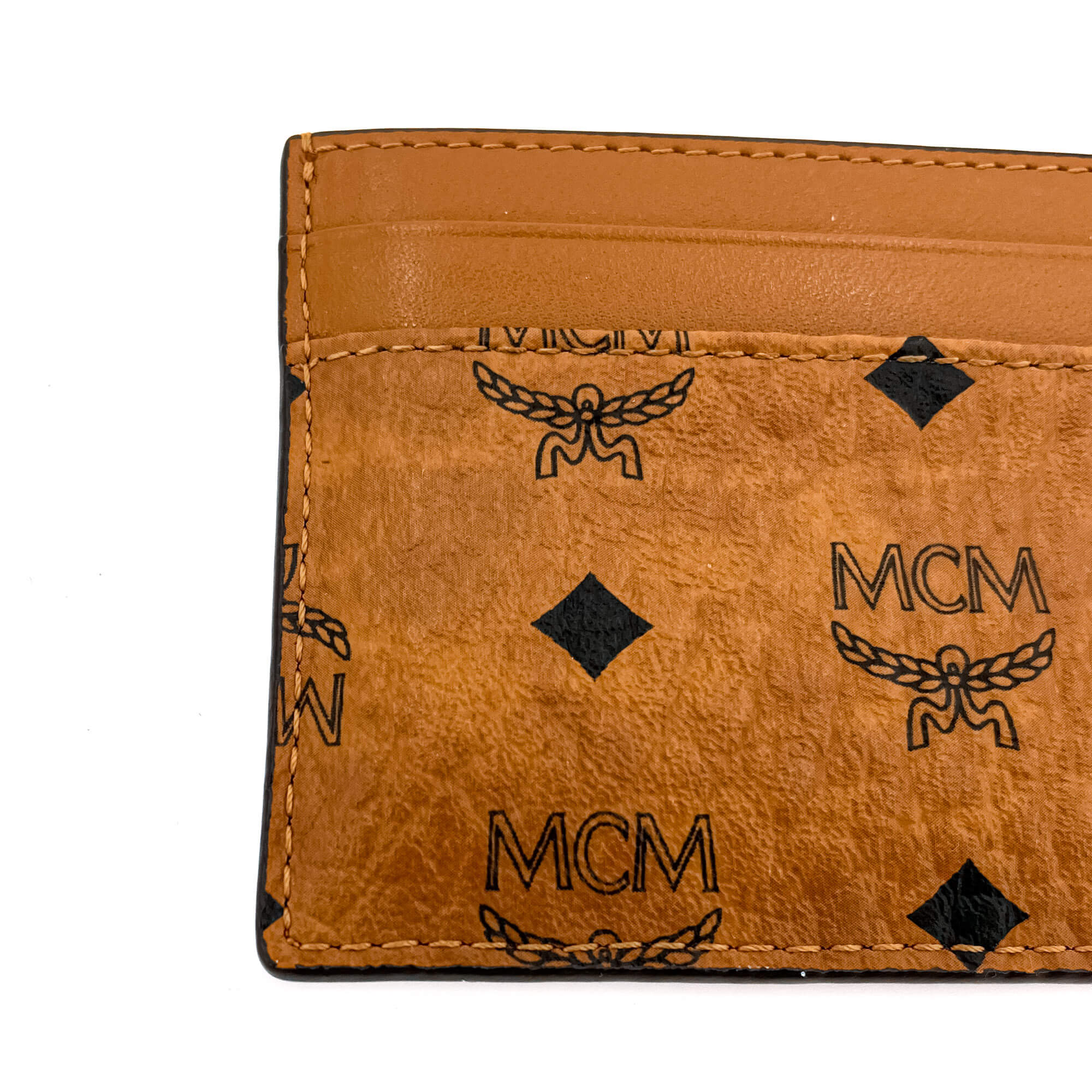 Mini Card Case Leather Cognac