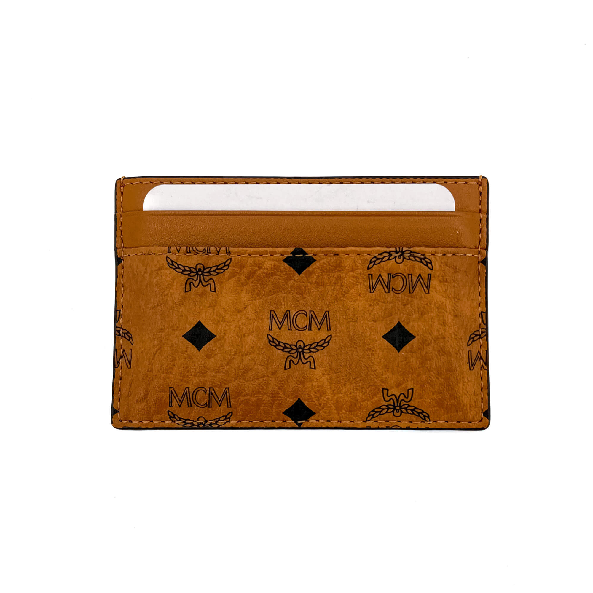 Mini Card Case Leather Cognac