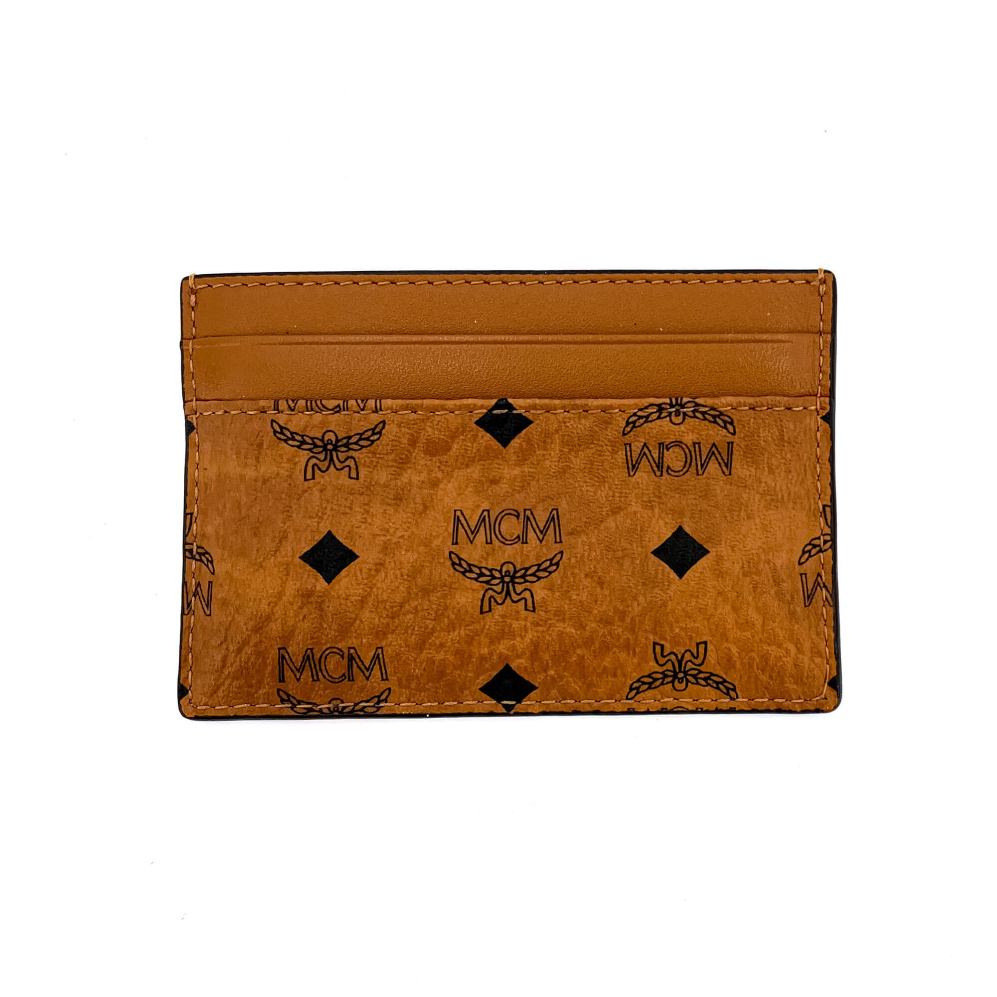 Mini Card Case Leather Cognac