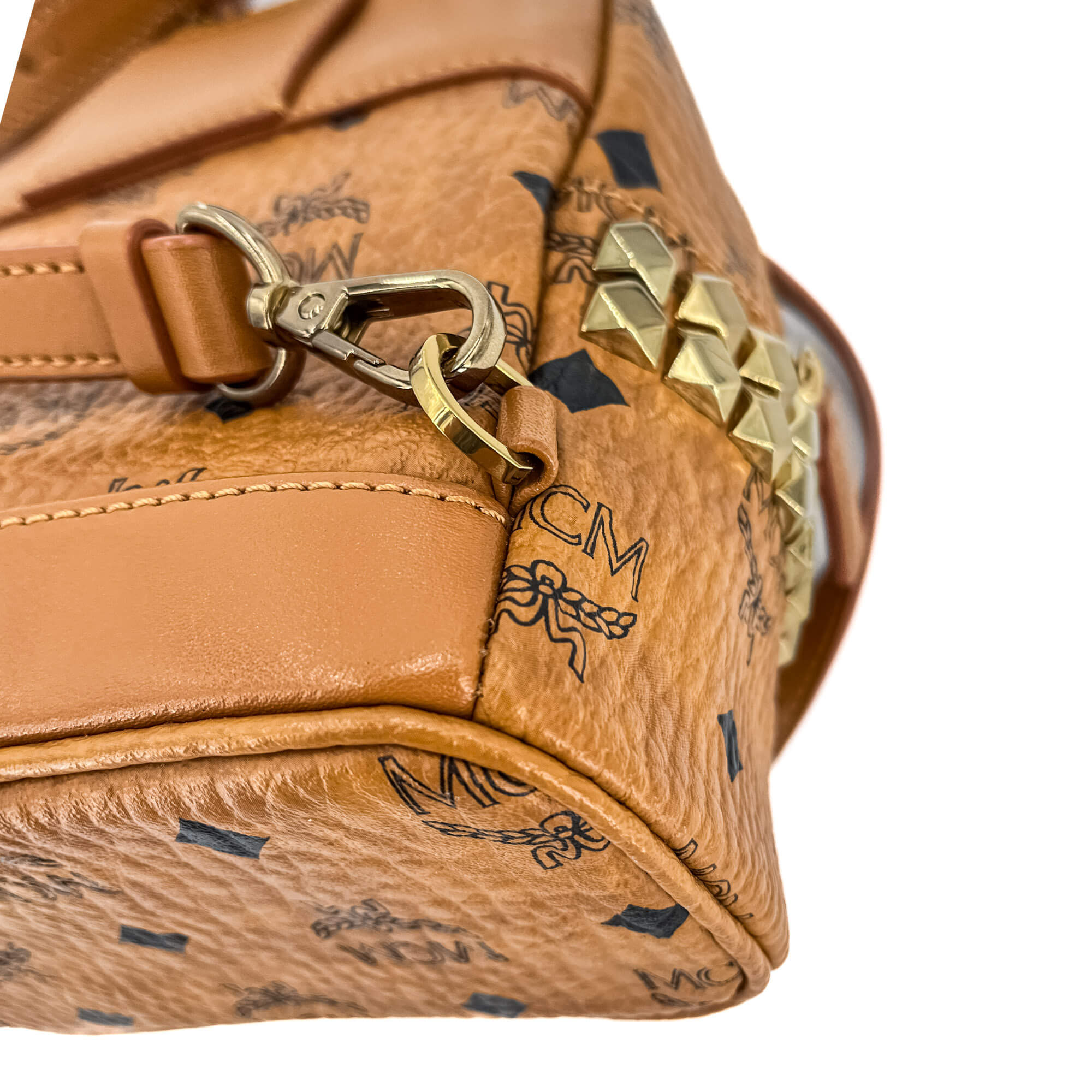 X-Mini Stark Bebe Boo Side Studs Leather Backpack Cognac