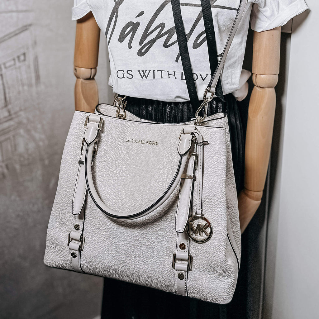 Bedford Legacy Leather Tote Off-White Large