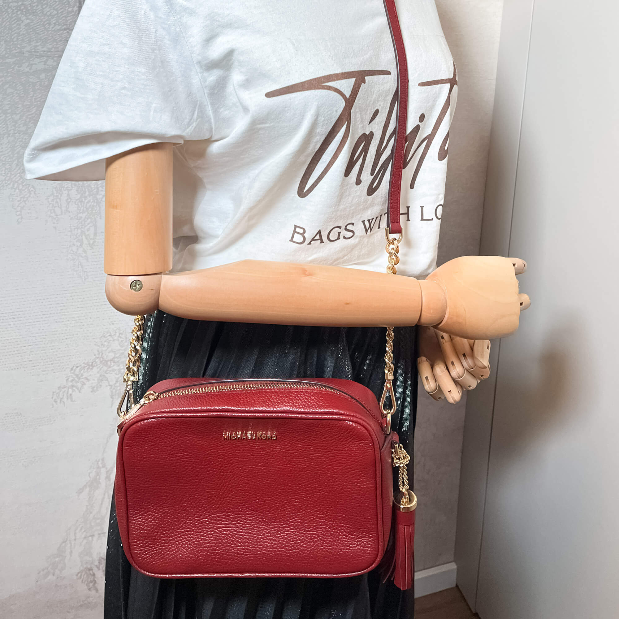 Camera Bag Leather Red