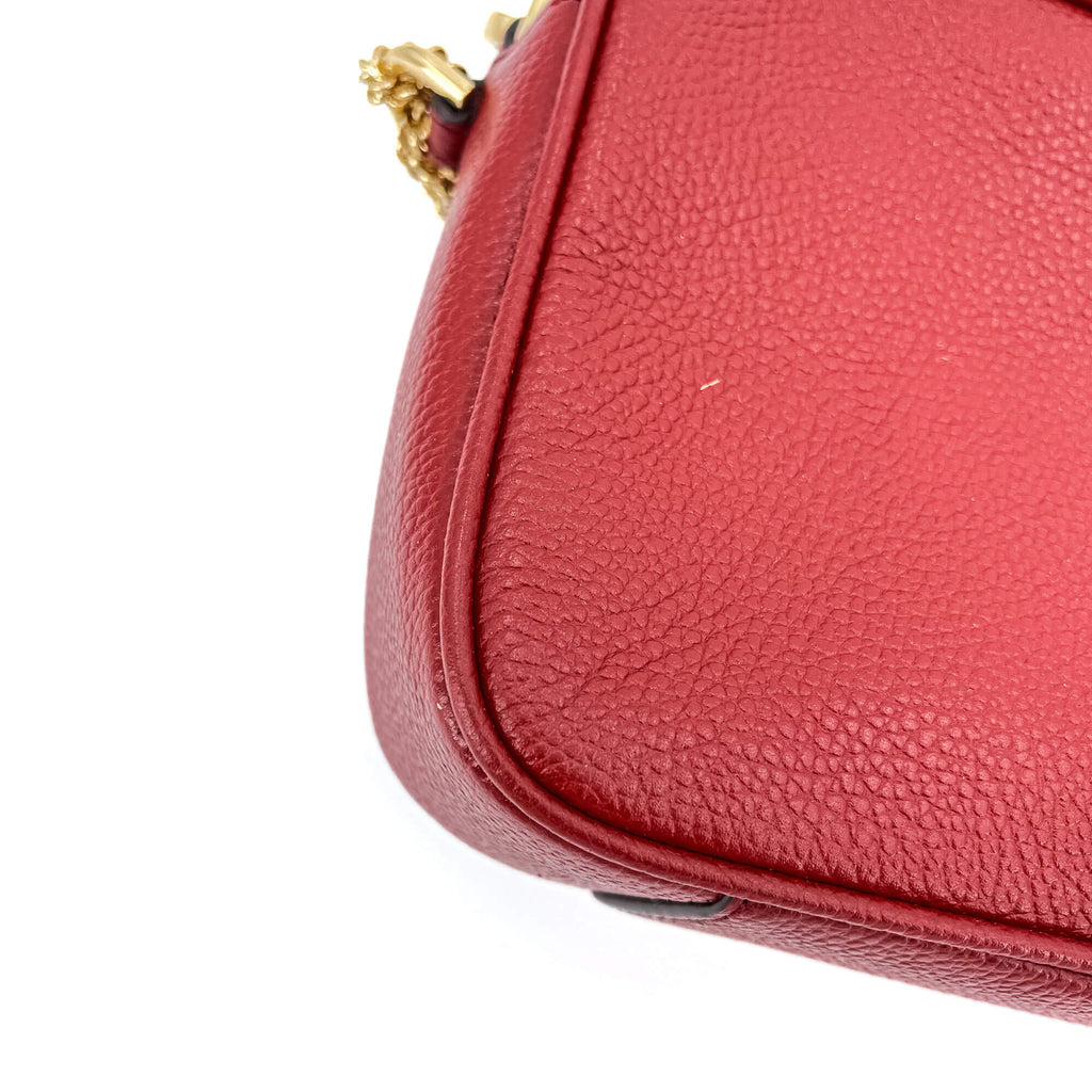 Camera Bag Leather Red