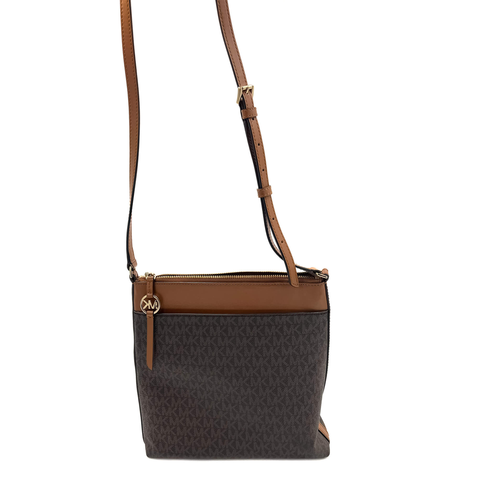 Jet Set Charm Brown Canvas Bag