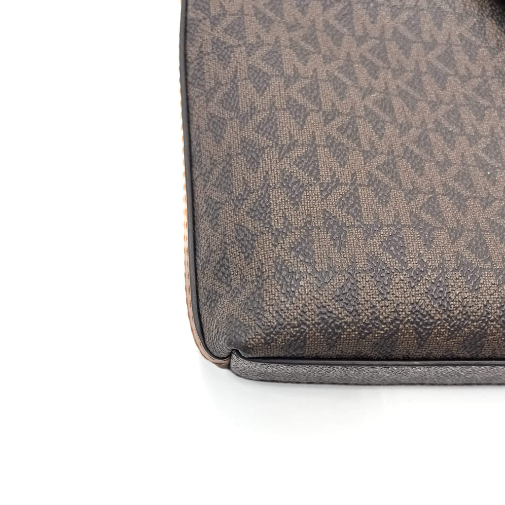 Jet Set Charm Brown Canvas Bag