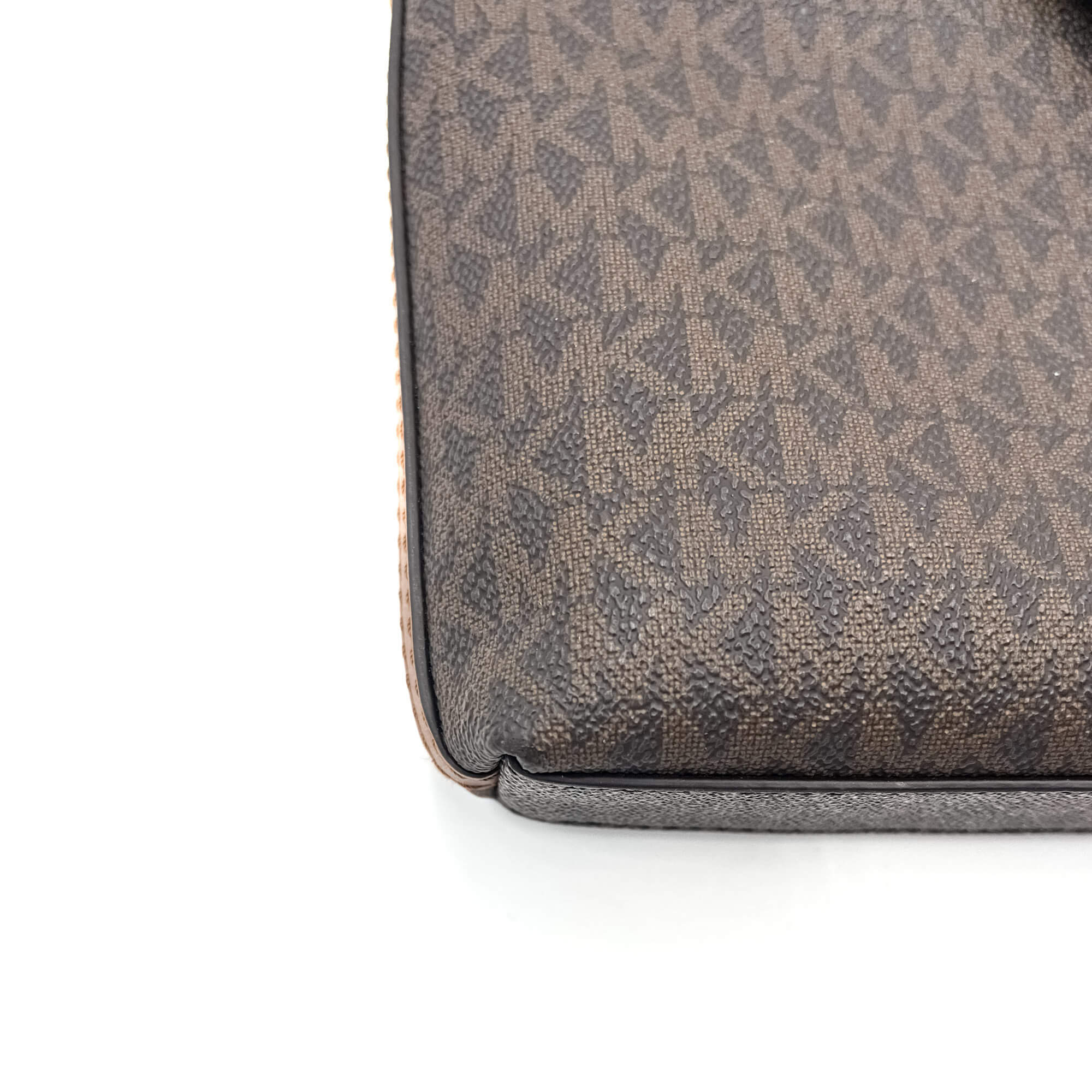 Jet Set Charm Brown Canvas Bag
