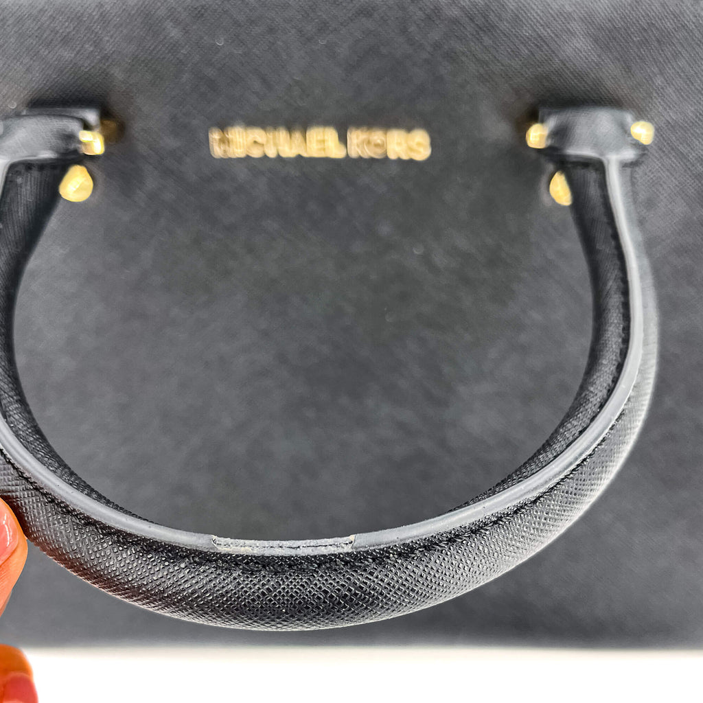 Selma Large Saffiano Leather Black