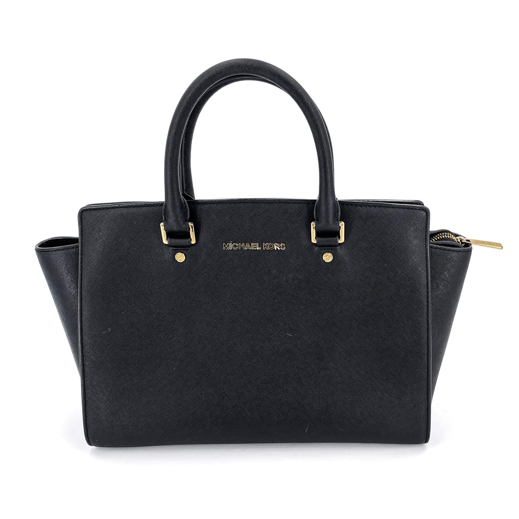 Selma Large Saffiano Leather Black