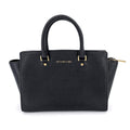 Selma Large Saffiano Leather Black
