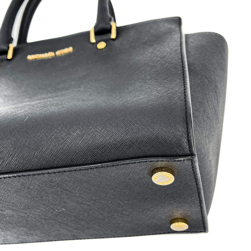 Selma Large Saffiano Leather Black