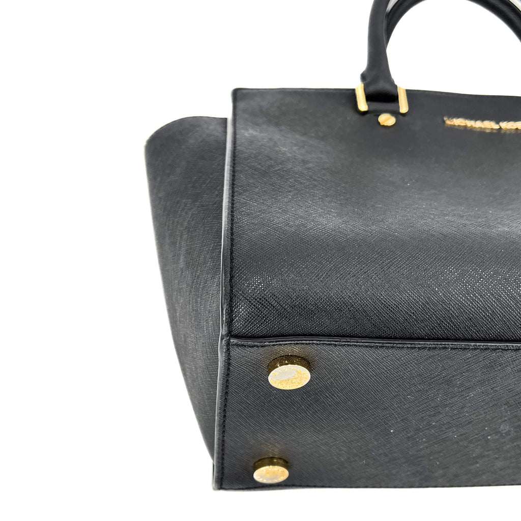 Selma Large Saffiano Leather Black