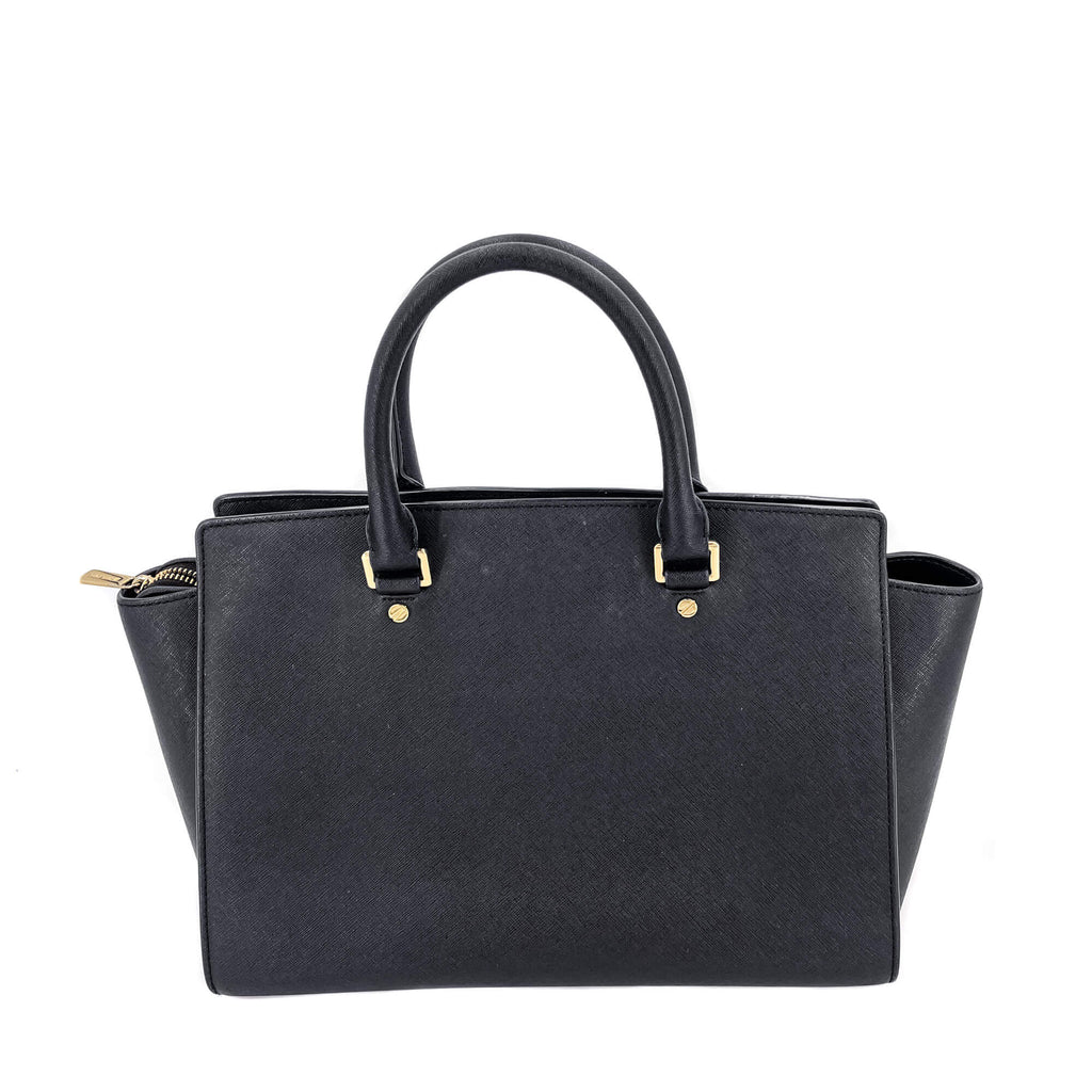 Selma Large Saffiano Leather Black