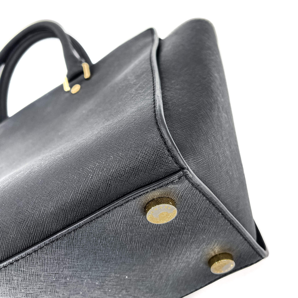 Selma Large Saffiano Leather Black
