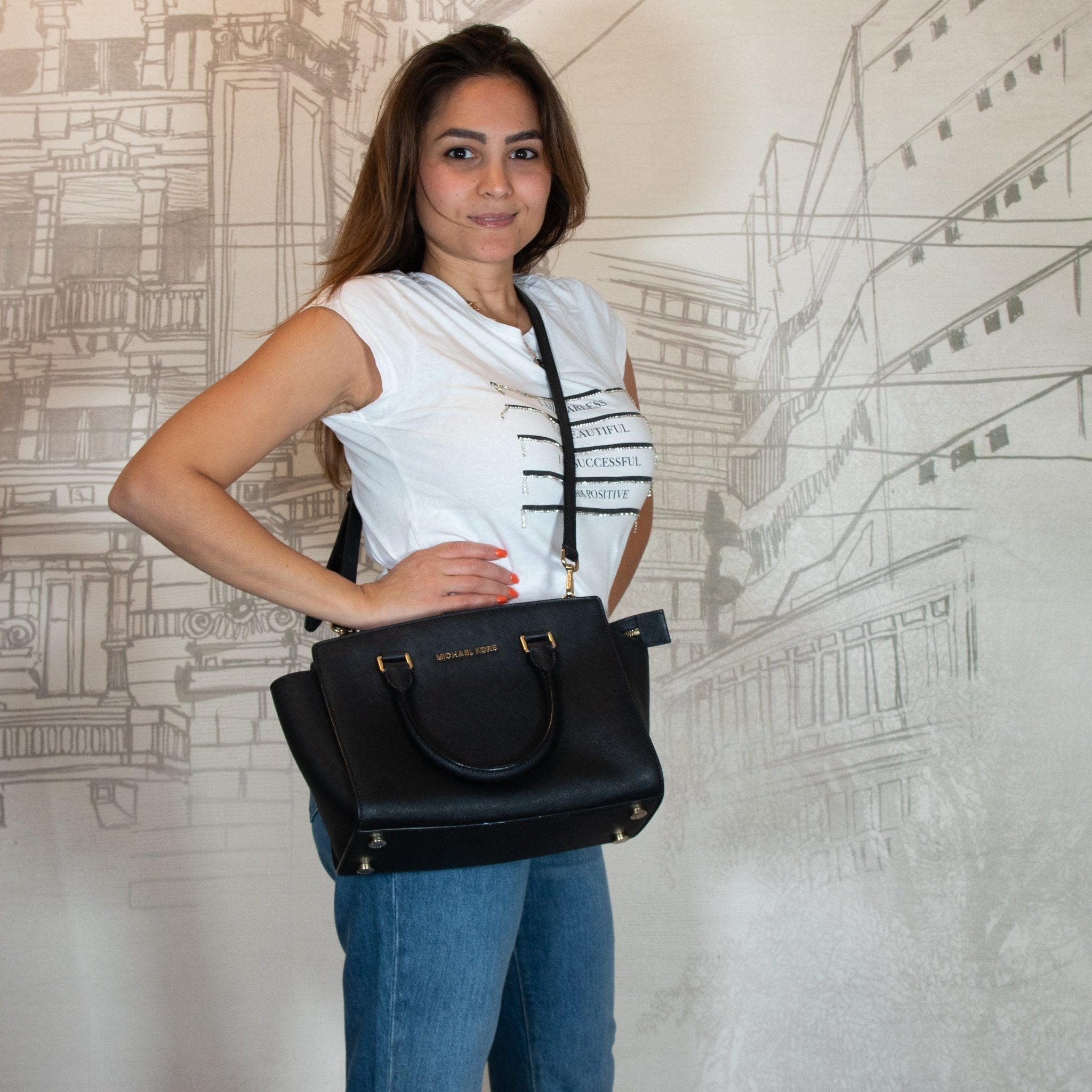 Selma Tote Black handbag 30S3GLMS2L