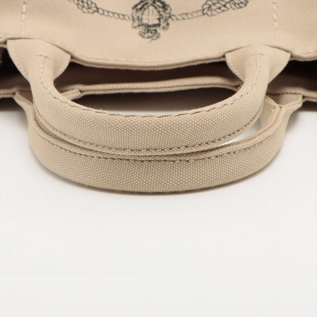 2-Way Canvas Tote Bag Beige
